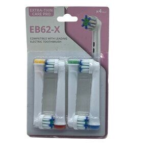 EB62-X Extra-Thin Care Pro‎ Electric Toothbrush Replacement Heads 4-Pack NEW